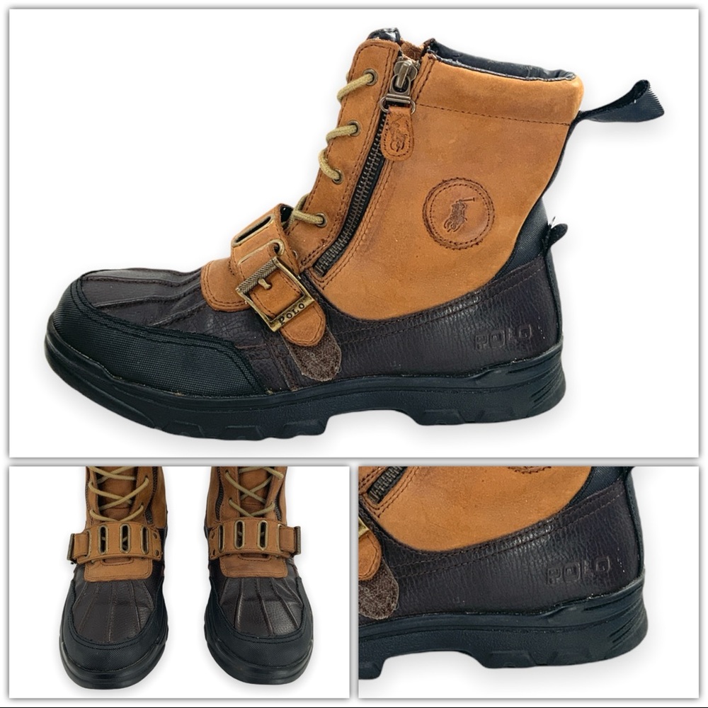 Polo ANDRES II Leather Hiking, Rugged Duck Boots Buckle Ralph Lauren - Men’s 7